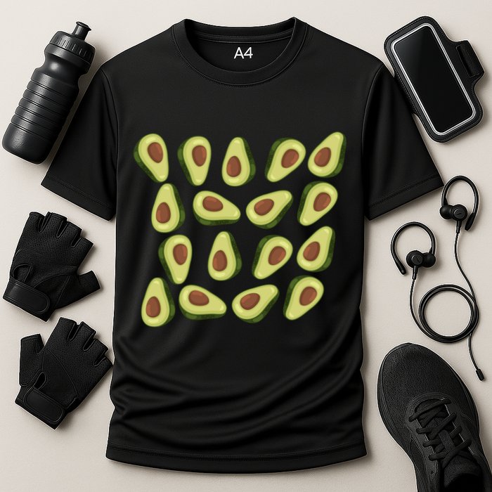 Avocados Pattern Guacamole Costume Cooling Performance Crew T-Shirt