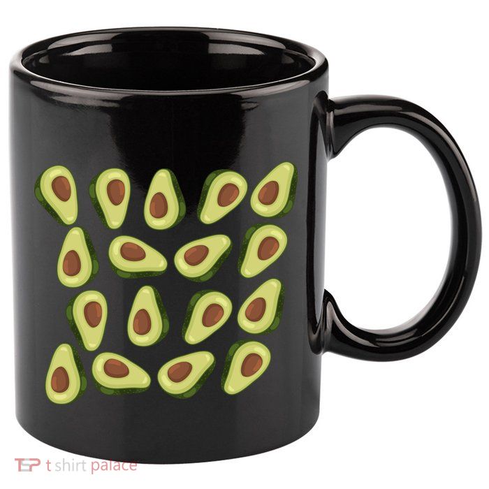 Avocados Pattern Guacamole Costume 11oz C Handle Ceramic Mug