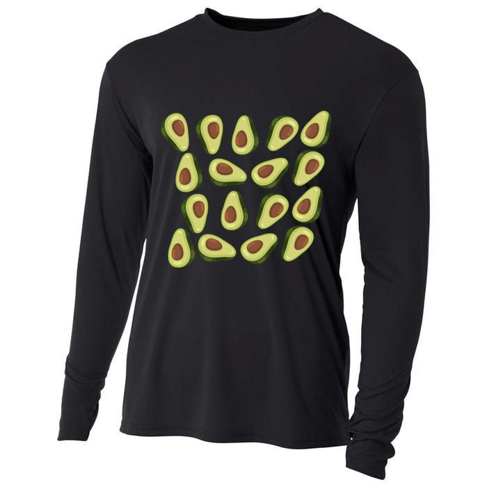 Avocados Pattern Guacamole Costume Cooling Performance Long Sleeve Crew