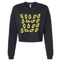 Avocados Pattern Guacamole Costume Cropped Pullover Crew