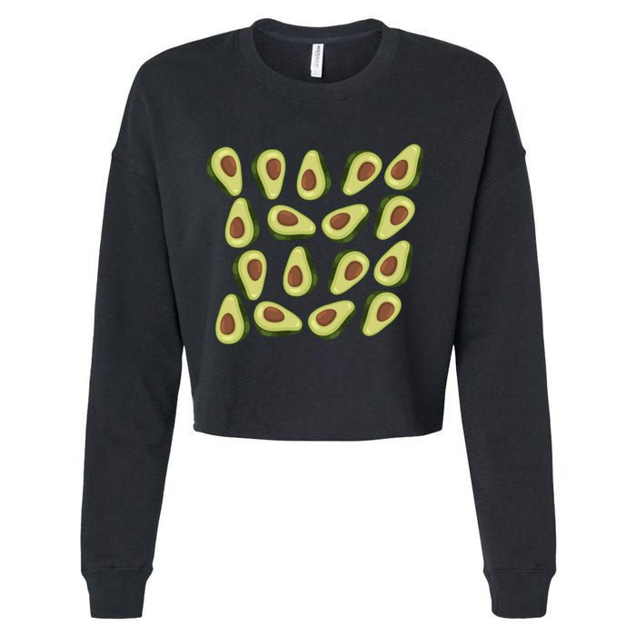 Avocados Pattern Guacamole Costume Cropped Pullover Crew