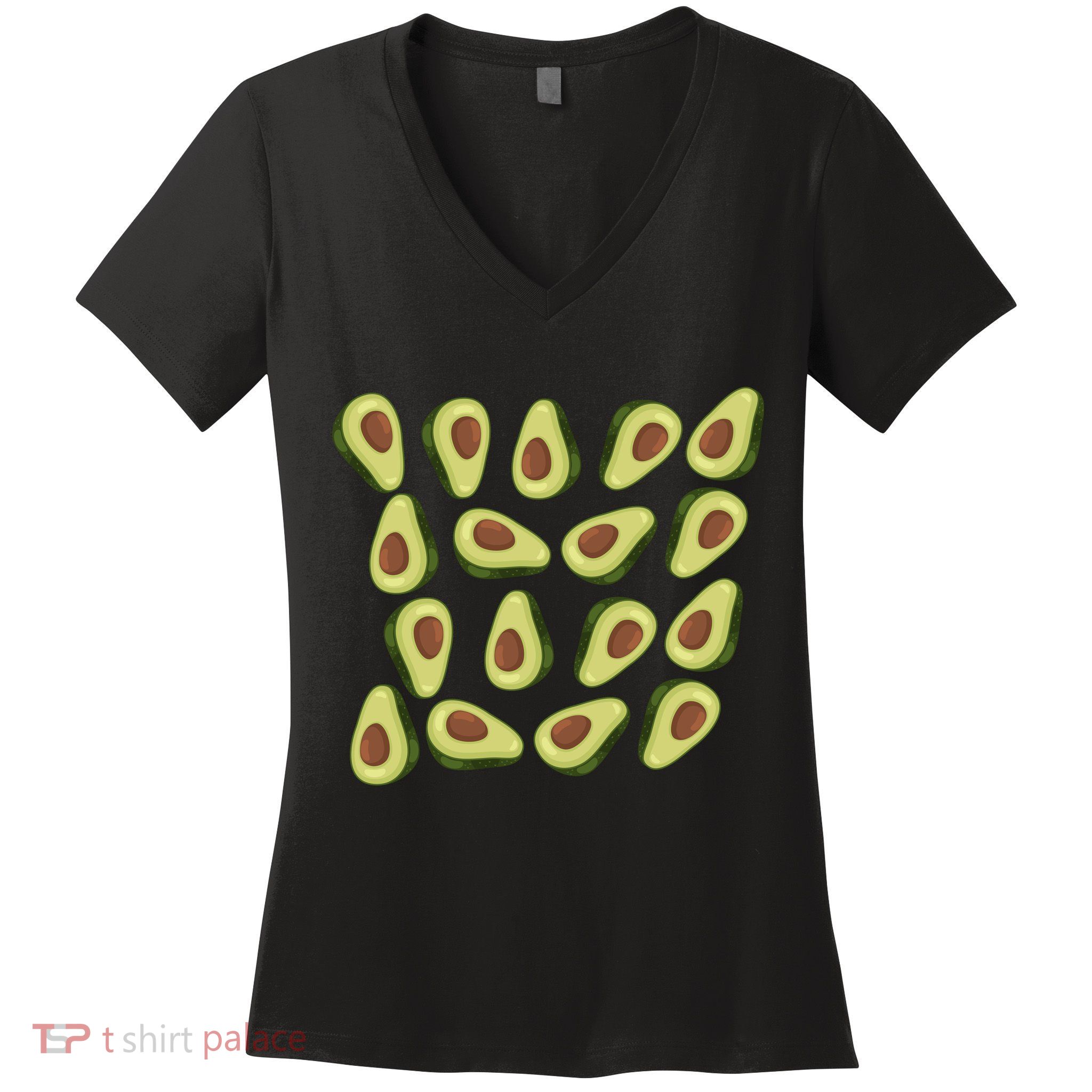 Avocados Pattern Guacamole Costume Women's V-Neck T-Shirt