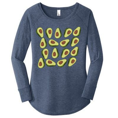 Avocados Pattern Guacamole Costume Women's Perfect Tri Tunic Long Sleeve Shirt