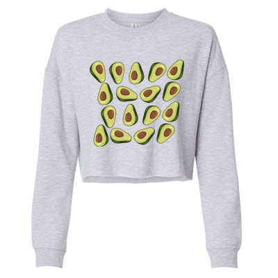 Avocados Pattern Guacamole Costume Cropped Pullover Crew