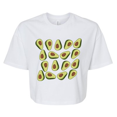 Avocados Pattern Guacamole Costume Bella+Canvas Jersey Crop Tee