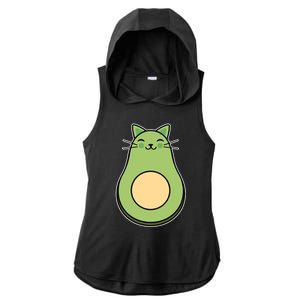 Avocato Avacado Cat Cute Ladies PosiCharge Tri-Blend Wicking Draft Hoodie Tank