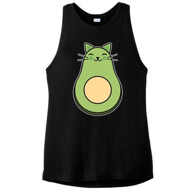 Avocato Avacado Cat Cute Ladies PosiCharge Tri-Blend Wicking Tank