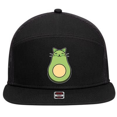 Avocato Avacado Cat Cute 7 Panel Mesh Trucker Snapback Hat