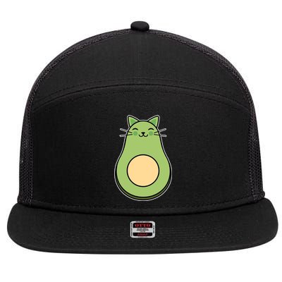 Avocato Avacado Cat Cute 7 Panel Mesh Trucker Snapback Hat