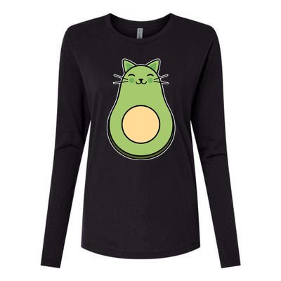 Avocato Avacado Cat Cute Womens Cotton Relaxed Long Sleeve T-Shirt