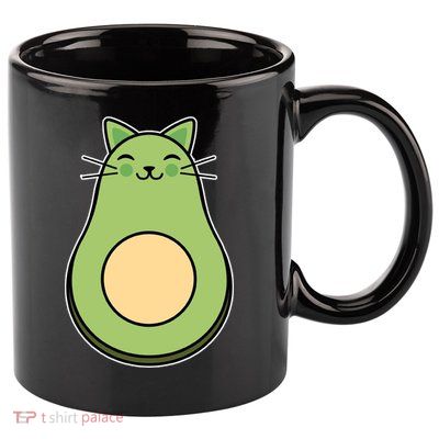 Avocato Avacado Cat Cute 11oz C Handle Ceramic Mug
