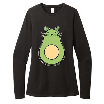 Avocato Avacado Cat Cute Womens CVC Long Sleeve Shirt