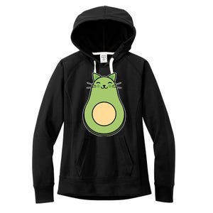 Avocato Avacado Cat Cute Women's Fleece Hoodie