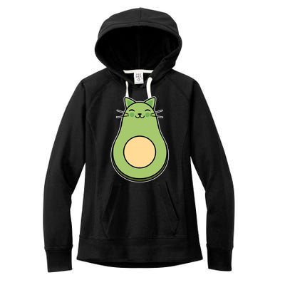 Avocato Avacado Cat Cute Women's Fleece Hoodie