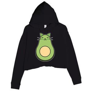 Avocato Avacado Cat Cute Crop Fleece Hoodie