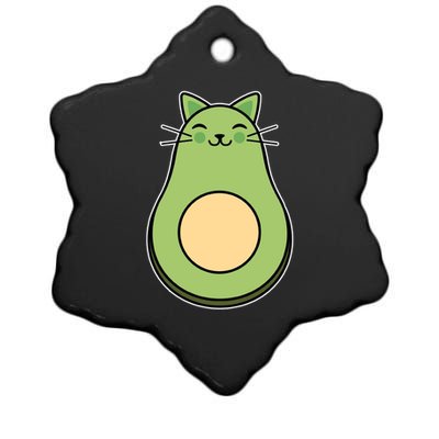 Avocato Avacado Cat Cute Ceramic Star Ornament