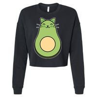 Avocato Avacado Cat Cute Cropped Pullover Crew