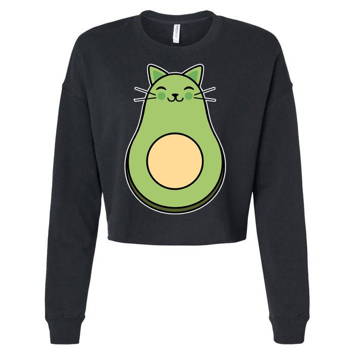 Avocato Avacado Cat Cute Cropped Pullover Crew