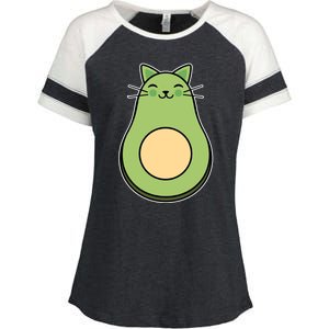 Avocato Avacado Cat Cute Enza Ladies Jersey Colorblock Tee