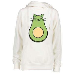 Avocato Avacado Cat Cute Womens Funnel Neck Pullover Hood