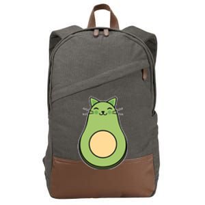 Avocato Avacado Cat Cute Cotton Canvas Backpack