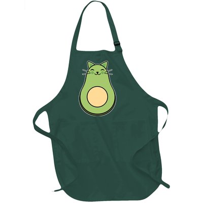 Avocato Avacado Cat Cute Full-Length Apron With Pockets