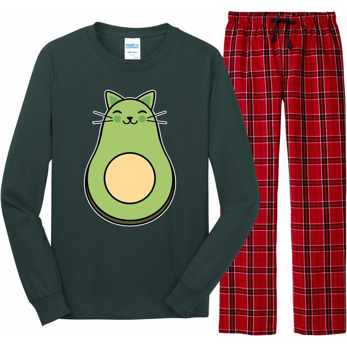 Avocato Avacado Cat Cute Long Sleeve Pajama Set