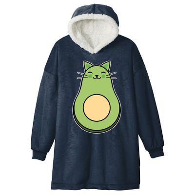 Avocato Avacado Cat Cute Hooded Wearable Blanket