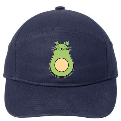 Avocato Avacado Cat Cute 7-Panel Snapback Hat