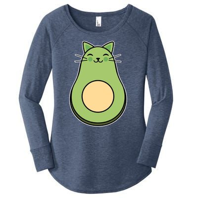 Avocato Avacado Cat Cute Women's Perfect Tri Tunic Long Sleeve Shirt