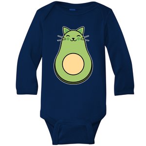 Avocato Avacado Cat Cute Baby Long Sleeve Bodysuit