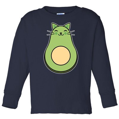 Avocato Avacado Cat Cute Toddler Long Sleeve Shirt