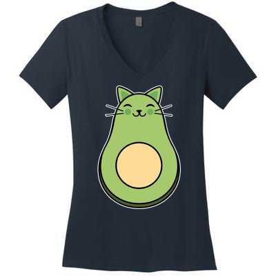 Avocato Avacado Cat Cute Women's V-Neck T-Shirt