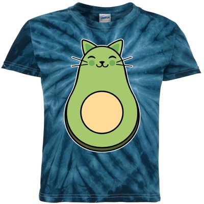 Avocato Avacado Cat Cute Kids Tie-Dye T-Shirt