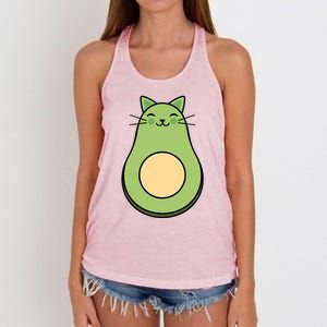 Avocato Avacado Cat Cute Women's Knotted Racerback Tank