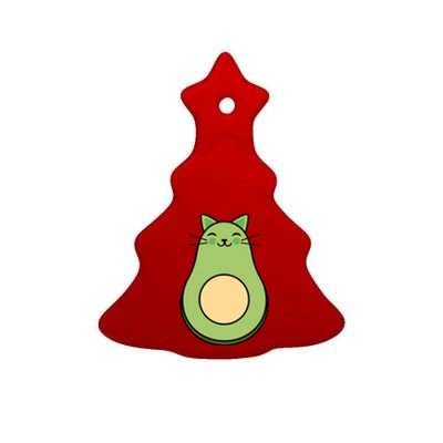 Avocato Avacado Cat Cute Ceramic Tree Ornament