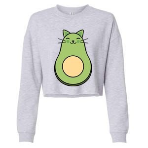 Avocato Avacado Cat Cute Cropped Pullover Crew