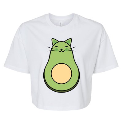 Avocato Avacado Cat Cute Bella+Canvas Jersey Crop Tee