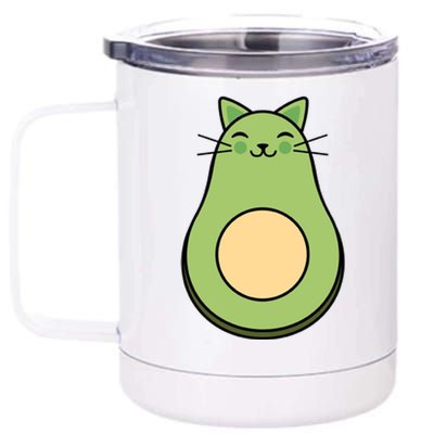 Avocato Avacado Cat Cute 12 oz Stainless Steel Tumbler Cup