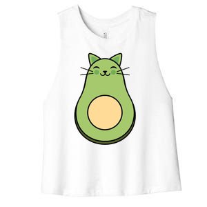 Avocato Avacado Cat Cute Women's Racerback Cropped Tank