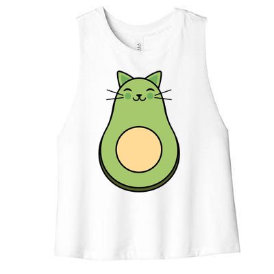 Avocato Avacado Cat Cute Women's Racerback Cropped Tank