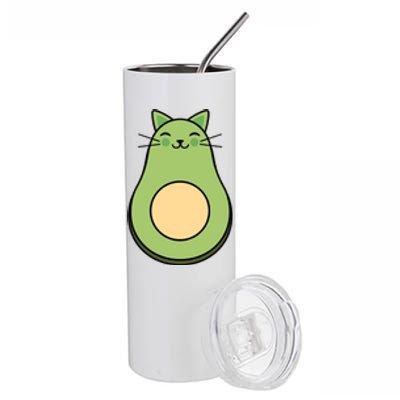 Avocato Avacado Cat Cute Stainless Steel Tumbler