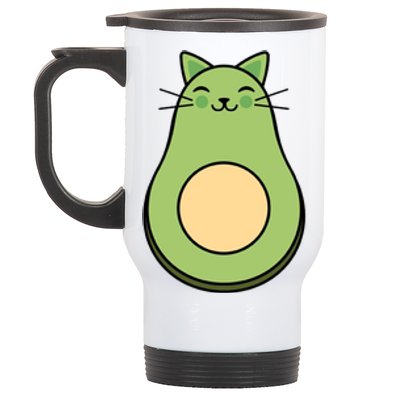 Avocato Avacado Cat Cute Stainless Steel Travel Mug