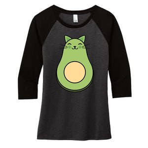 Avocato Avacado Cat Cute Women's Tri-Blend 3/4-Sleeve Raglan Shirt