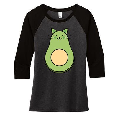 Avocato Avacado Cat Cute Women's Tri-Blend 3/4-Sleeve Raglan Shirt