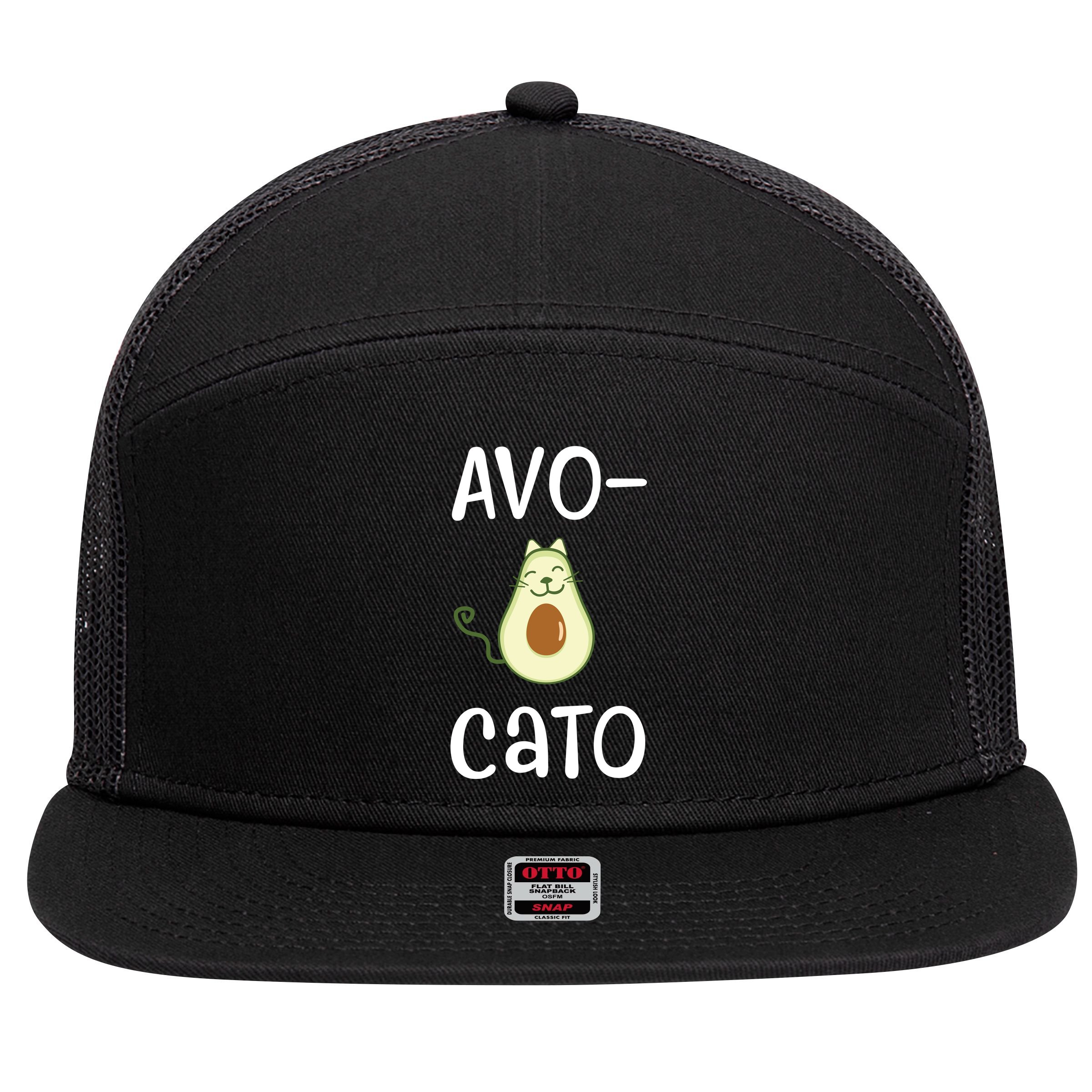 Avocato Cat Avocado 7 Panel Mesh Trucker Snapback Hat