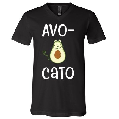 Avocato Cat Avocado V-Neck T-Shirt