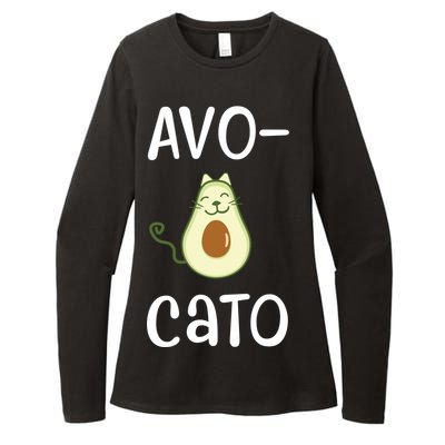 Avocato Cat Avocado Womens CVC Long Sleeve Shirt