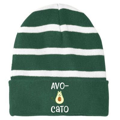 Avocato Cat Avocado Striped Beanie with Solid Band