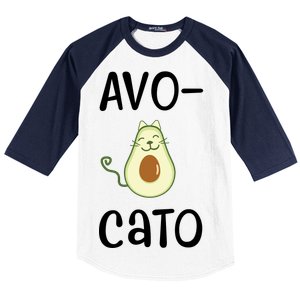 Avocato Cat Avocado Baseball Sleeve Shirt